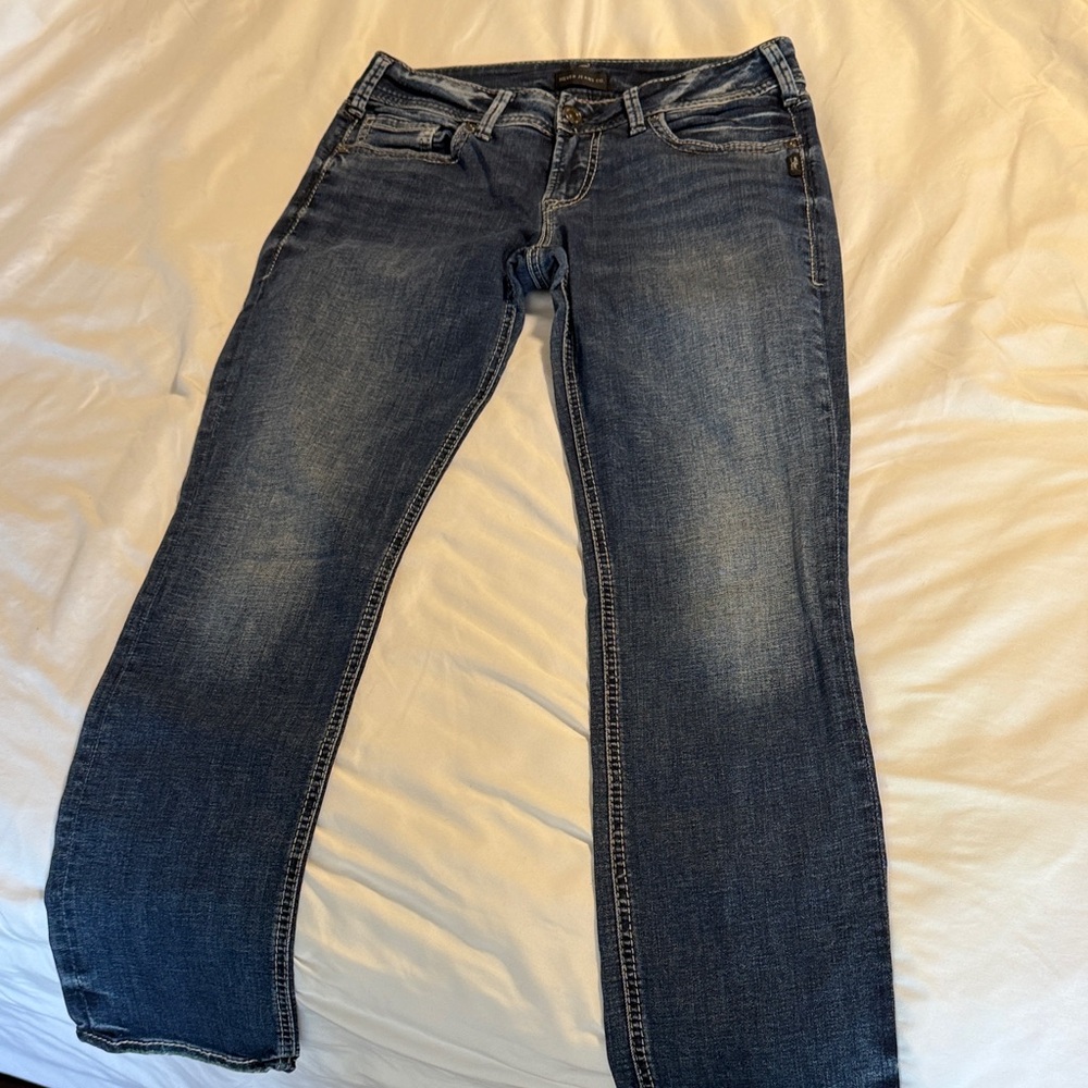 Silver Jeans Dark Blue Straight Leg Women's Jeans